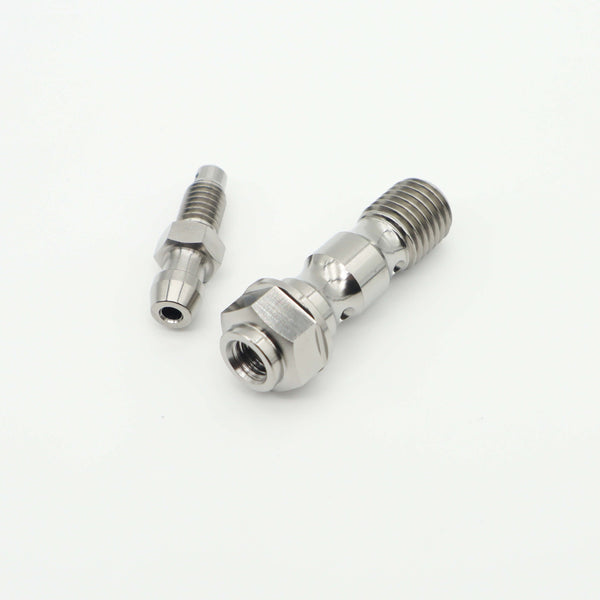 Gr5 Titanium Double Banjo Blot W/Bleed Nipple Kit