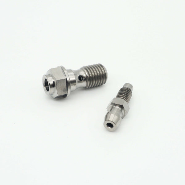 Gr5 Titanium Single Banjo Blot W/Bleed Nipple Kit